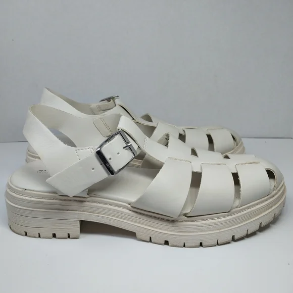Old Navy Women's Size 8 M Chunky Y2K 90s Style Sandals Bone White Shoes - Picture 6 of 12